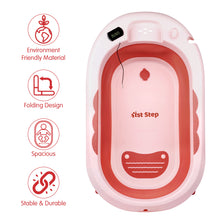 1st Step Folding Bath Tub with Thermometer and Anti-Skid Base for Kids of 0 to 3 Years (Pink)