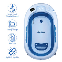 1st Step Folding Bath Tub with Thermometer and Anti-Skid Base for Kids of 0 to 3 Years (Blue)