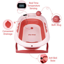 1st Step Folding Bath Tub with Thermometer and Anti-Skid Base for Kids of 0 to 3 Years (Pink)