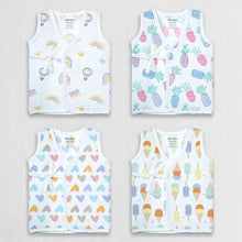 1st Step 100% Soft Muslin Cotton Side Knot Baby Jhabla - Pack Of 4 - New Born
