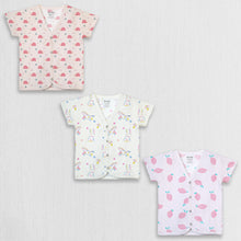 1st Step 100% Soft Muslin Cotton Snap Button Half Sleeve Baby Jhabla - Pack Of 3 - 6-9 Months