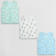 1st Step 100% Soft Muslin Cotton Snap Button Baby Jhabla - Pack Of 3 - New Born