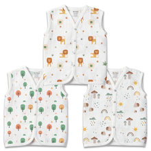 1st Step 100% Soft Muslin Cotton Snap Button Baby Jhabla - Pack of 3 - 6-9 Months