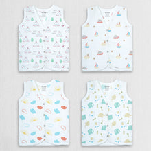 1st Step 100% Soft Muslin Cotton Snap Button Baby Jhabla - Pack Of 4 - 0-3 Months