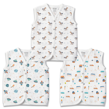 1st Step 100% Soft Muslin Cotton Snap Button Baby Jhabla - Pack of 3 - 3-6 Months