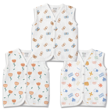1st Step 100% Soft Muslin Cotton Snap Button Baby Jhabla - Pack of 3 - New Born