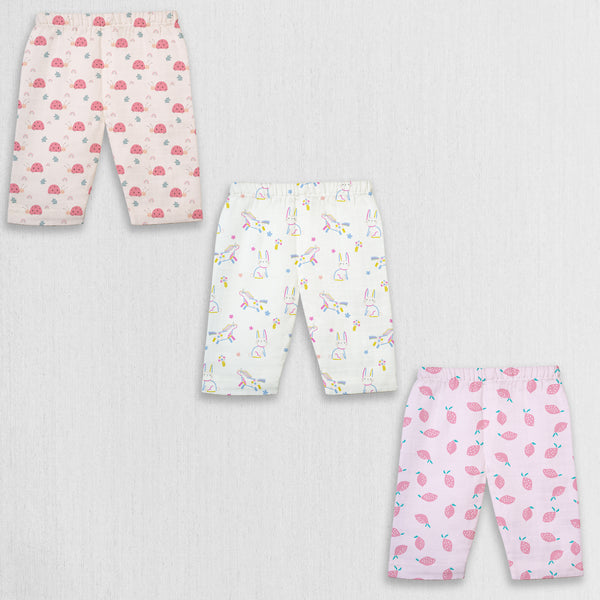 1st Step 100% Soft Muslin Cotton Baby Pants - Pack of 3 - 0-3 Months