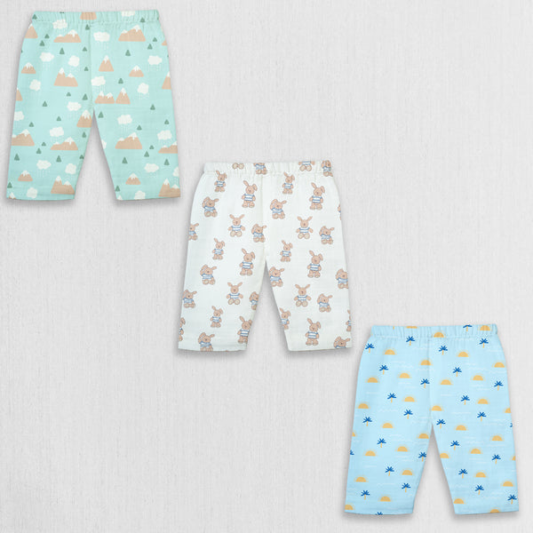 1st Step 100% Soft Muslin Cotton Baby Pants - Pack of 3 - New Born