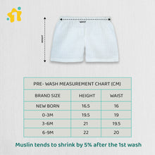 1st Step 100% Soft Muslin Cotton Baby Shorts - Pack of 3 - New Born