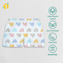 1st Step 100% Soft Muslin Cotton Baby Shorts - Pack of 4- 3-6 Months