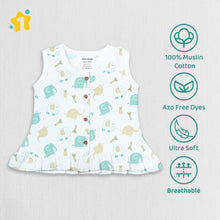 1st Step 100% Soft Muslin Cotton Button Baby Frill Frock - Pack Of 4 - 0-3 Months