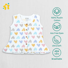 1st Step 100% Soft Muslin Cotton Button Baby Frill Frock - Pack Of 4 - 6-9 Months