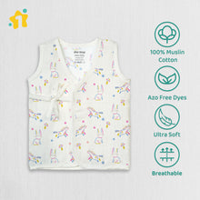 1st Step 100% Soft Muslin Cotton Side Knot Baby Jhabla - Pack Of 3 - 3-6 Months