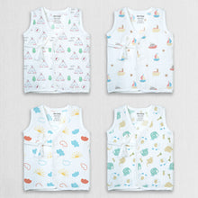 1st Step 100% Soft Muslin Cotton Side Knot Baby Jhabla - Pack Of 4 - New Born