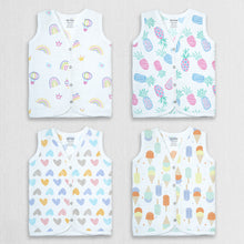 1st Step 100% Soft Muslin Cotton Snap Button Baby Jhabla - Pack Of 4 - New Born