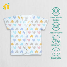 1st Step 100% Soft Muslin Cotton Snap Button Half Sleeve Baby Jhabla - Pack Of 4 - 0-3 Months