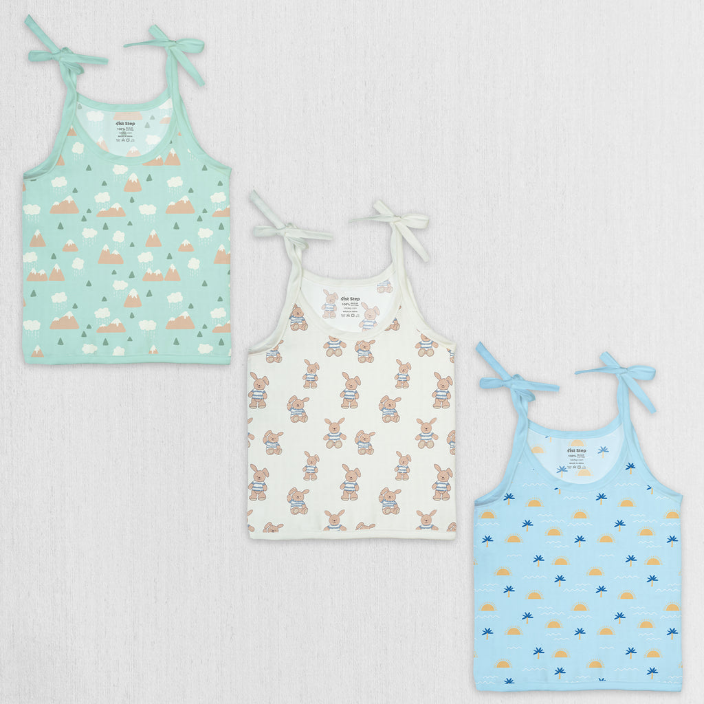 1st Step 100% Soft Muslin Cotton Up Knot Baby Jhabla - Pack of 3 - 6-9