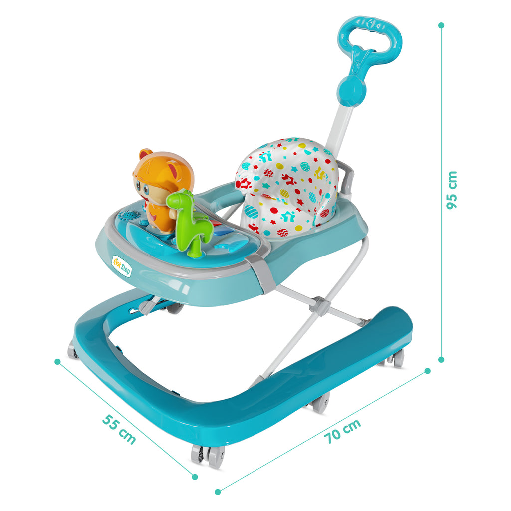 Quick Step Walker 1st Step Walker with Push Handle, Musical Play Tray and Multi Level He
