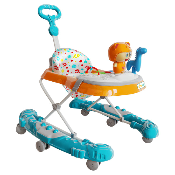 1st Step Walker with Push Handle, Musical Play Tray and Multi Level Height Adjustment