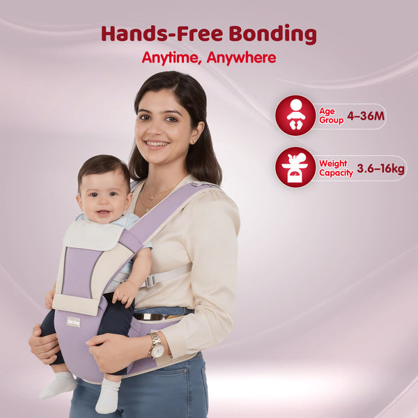 1st Step 5 in 1 Hip Seat Baby Carrier With Waist Support Tightener (Lavender)