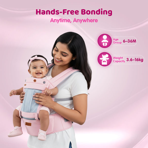 1st Step 5 In 1 Hip Seat Baby Carrier - Pink