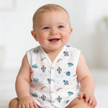 1st Step 100% Soft Muslin Cotton Snap Button Baby Jhabla - Pack of 3 - 0-3 Months