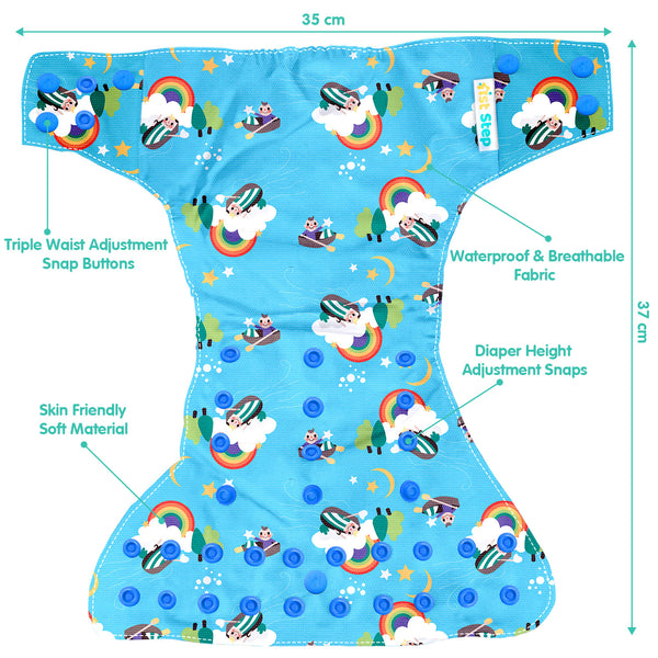 1st Step Bamboo Charcoal Reusable, Adjustable Diaper With Bamboo Charcoal Liner