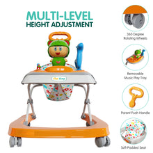 1st Step Walker with Push Handle, Musical Play Tray and Multi Level Height Adjustment