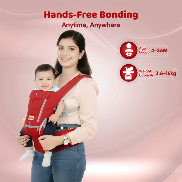 1st Step 5 in 1 Hip Seat Baby Carrier (Red)