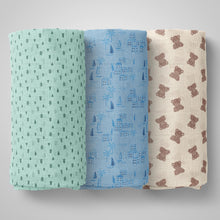1st Step 100% Cotton Muslin Baby Swaddle Set, Pack of 3, Size-120cm x 100cm