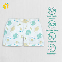 1st Step 100% Soft Muslin Cotton Baby Shorts - Pack of 4 - 0-3 Months