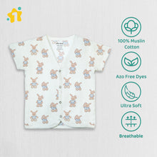 1st Step 100% Soft Muslin Cotton Snap Button Half Sleeve Baby Jhabla - Pack Of 3 - New Born