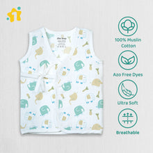 1st Step 100% Soft Muslin Cotton Side Knot Baby Jhabla - Pack Of 4 - 6-9 Months