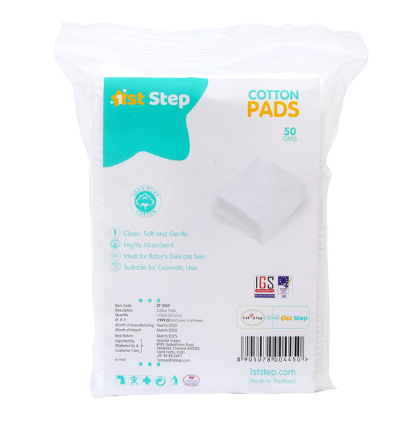 1st Step Cotton Pads (56 Grams/Pack x 1 Packs = 50 Grams Cotton Pads)