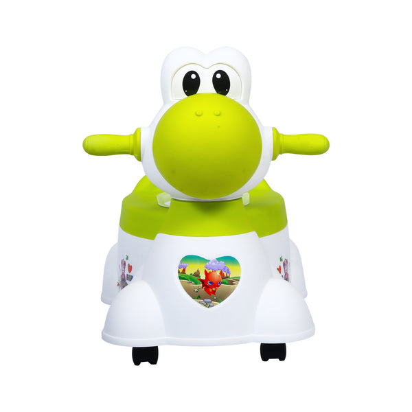 1st Step Musical Baby Toilet/Potty Trainer/Seat With Removable Tray, Wheels & Closing Lid (Green)