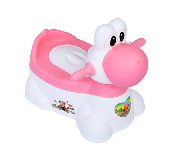 1st Step Musical Baby Toilet/Potty Trainer/Seat With Removable Tray, Wheels & Closing Lid (Pink)