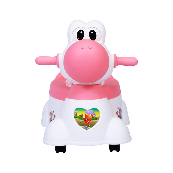 1st Step Musical Baby Toilet/Potty Trainer/Seat With Removable Tray, Wheels & Closing Lid (Pink)