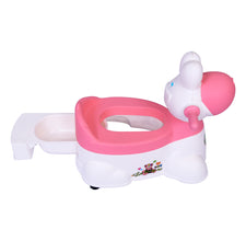 1st Step Musical Baby Toilet/Potty Trainer/Seat With Removable Tray, Wheels & Closing Lid (Pink)