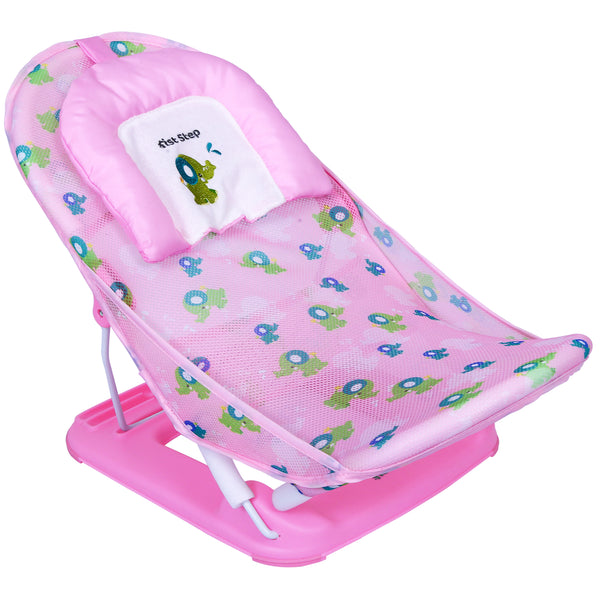 1st Step Baby Bather with 3 Level Recline and Anti-Skid Base (Pink)