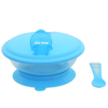 1st Step BPA Free Polypropylene Microwave Friendly Feeding Bowl with Spoon (Blue)