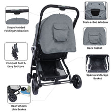 1st Step Grande Pro Stroller with 5 Point Safety Harness and Reversible Handlebar (Grey)