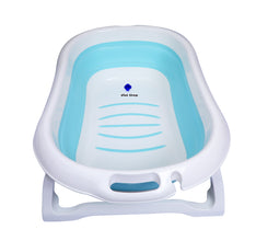 1st Step Folding Bath Tub with Temperature Sensitive Plug and Anti-Skid Base for Kids of 0 to 3 Years Up to 20 Kgs Weight Capacity (Large, Blue)