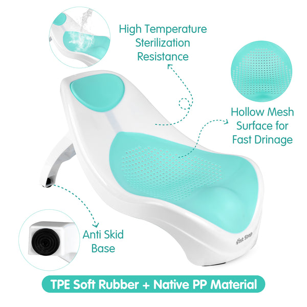 1st Step Portable Baby Bather/Bath Seat with Anti-Skid Base (Mint Green)