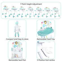 1st Step Little Lux Baby High Chair with 5 Point Safety Harness, 7 Level Height Adjustment (Mint Green)