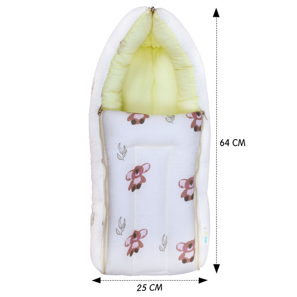 1st Step 100% Muslin Cotton 3 in 1 Baby Bed, Sleeping Bag & Carry Nest, Cotton Baby Bedding for New Born & Infant, Portable Bassinet, for Baby Carrying & Sleeping, Unisex Baby Sleeping Bed