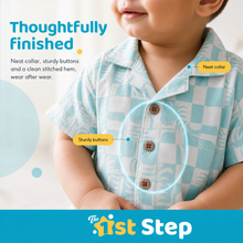 1st Step Baby Boys Printed Muslin Lapel Collar Shirt and Shorts 2 Pcs Clothing Set