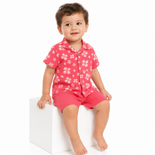 1st Step Baby Boys Printed Muslin Lapel Collar Shirt and Shorts 2 Pcs Clothing Set