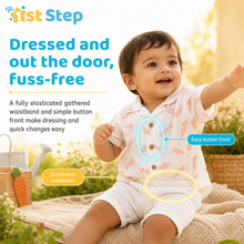 1st Step Baby Boys Printed Muslin Lapel Collar Shirt and Shorts 2 Pcs Clothing Set