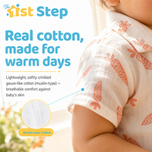 1st Step Baby Boys Printed Muslin Lapel Collar Shirt and Shorts 2 Pcs Clothing Set
