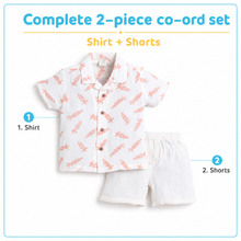 1st Step Baby Boys Printed Muslin Lapel Collar Shirt and Shorts 2 Pcs Clothing Set